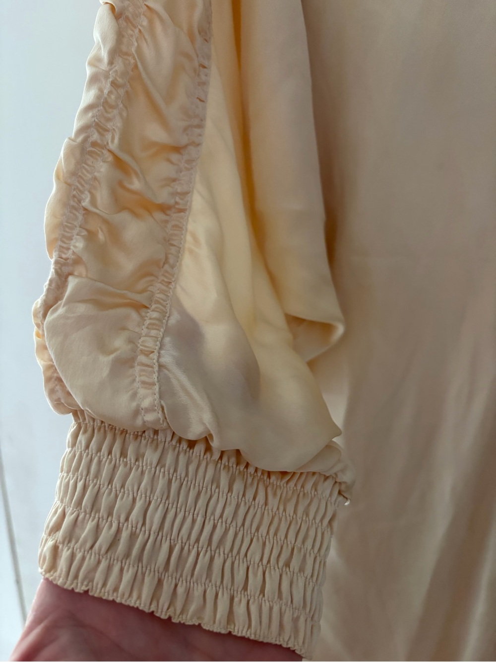 Soft Cream Ruffled Button-Front Blouse by - Picture 3 of 4